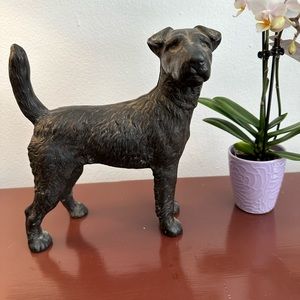 Door stopper , painted cast iron dog, black , Very Heavy . Antique